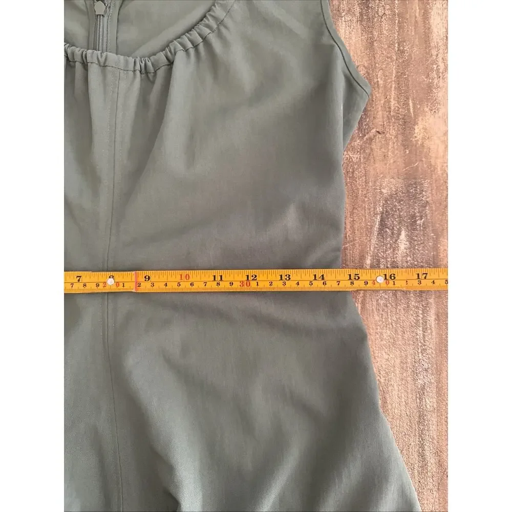 NWT Proenza Schouler White Label Drawstring Neck Midi Dress Green US 6